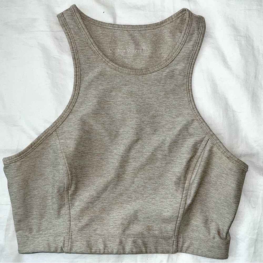 Outdoor Voices Athena Crop Top Size Small Oatmeal